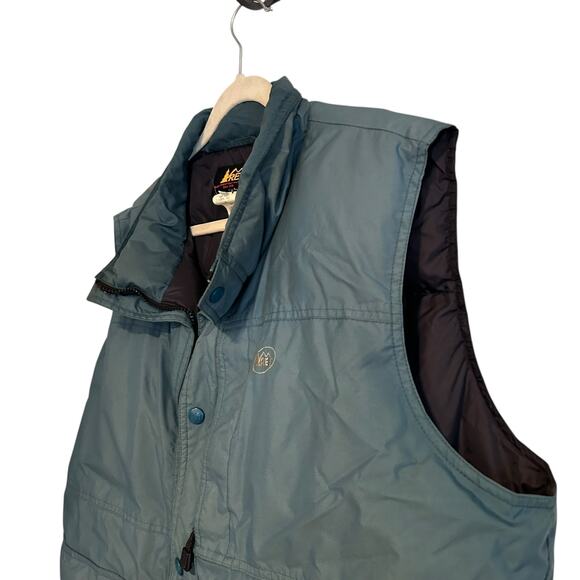 Vintage REI Green Down Filled Vest Mens Sz Large Nylon Puffer Full Zip Outdoor - Picture 13 of 16